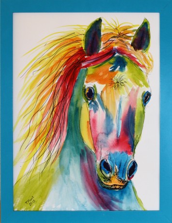 Koník - akvarel 30x40