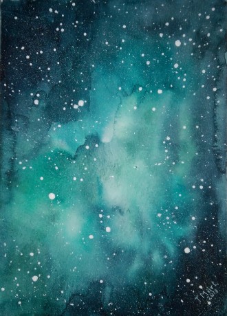 Galaxie 7 - akvarel 20x30